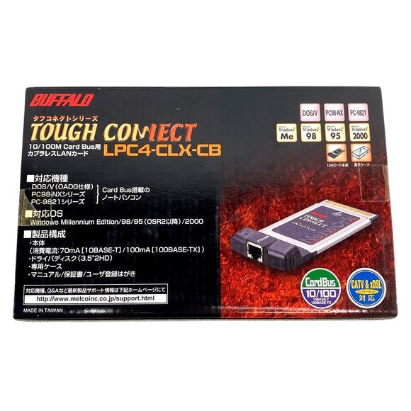 Vtg Buffalo Tough Connect PC Card LPC4-CLX-C8 Windows Made In Japan New Sealed - Picture 2 of 4